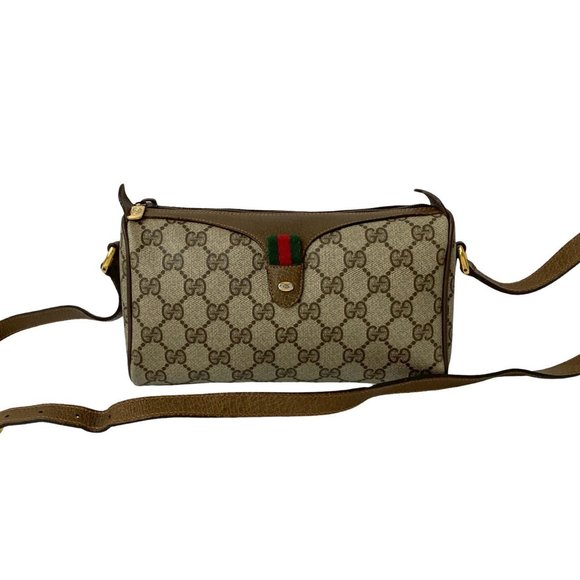 GUCCI Brown Leather Shoulder Bag - Picture 1 of 9